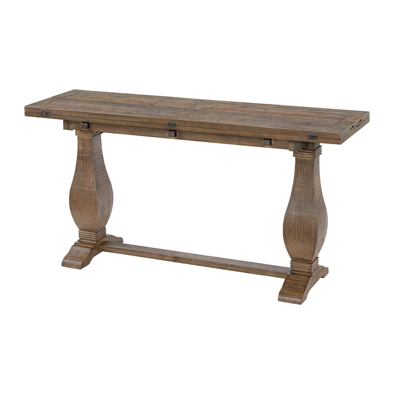 Napa 60" Solid Wood Pedestal Flip-top Sofa Console Table