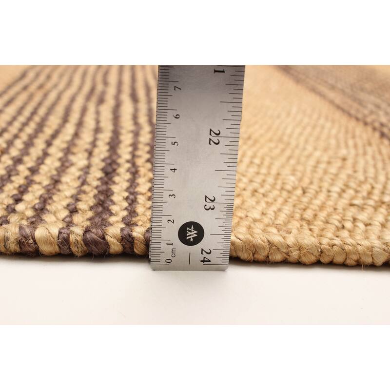 ECARPETGALLERY Flat-Weave Palas Denizli Brown Jute Kilim - 5'7 x 7'9