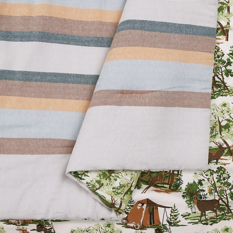 Camp Wandawega Flannel Stripe Reversible Comforter Set