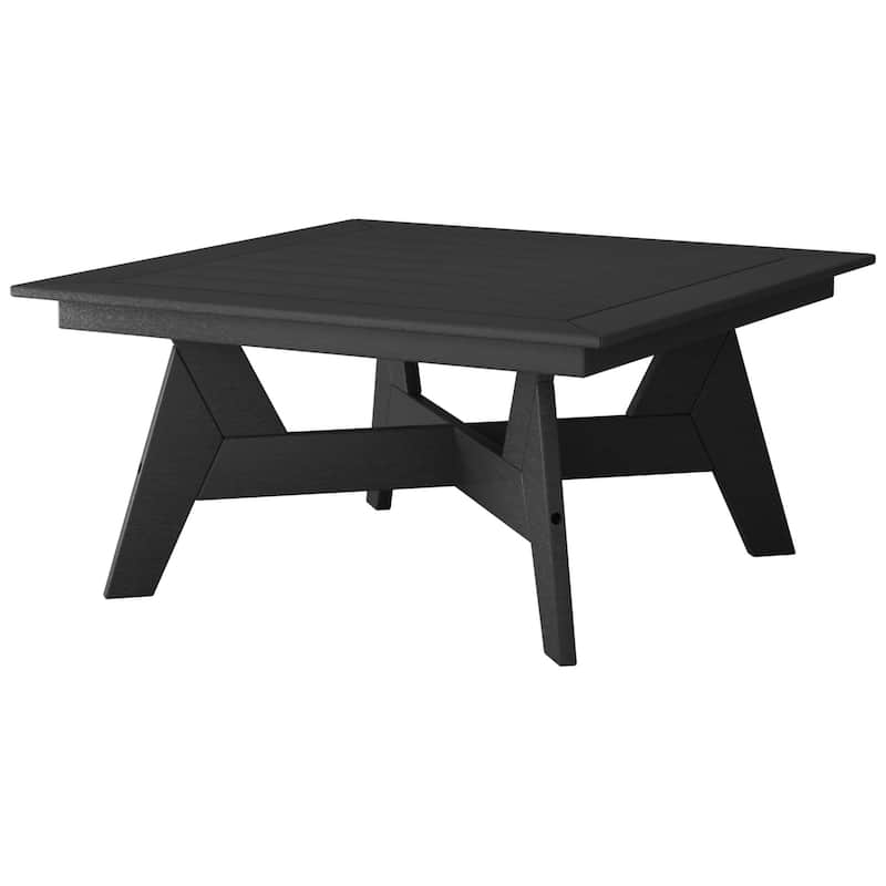 Polytrends Birchwood All Weather HDPE Outdoor Patio 37 Inch Square Conversation Table
