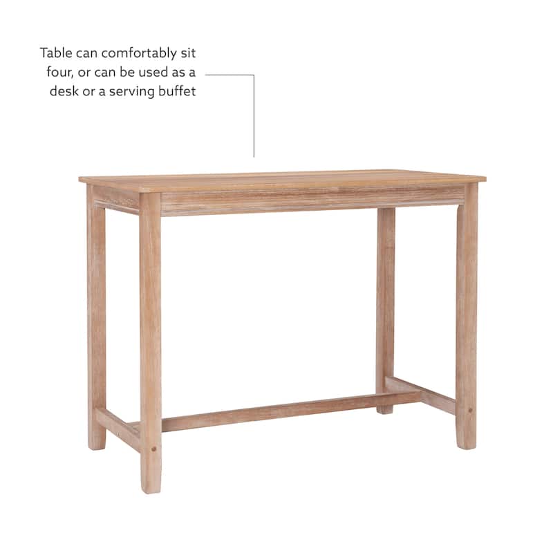 3-Piece Counter Table and Stools - 47.25" - Antique Brown and Beige