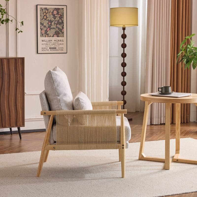 Chenille Accent Chair with Pillow