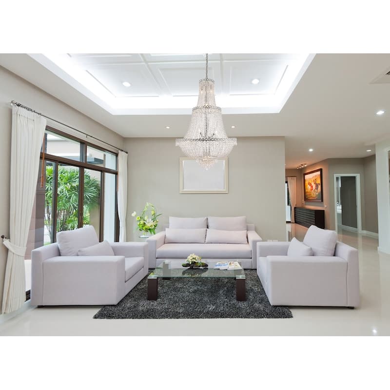 Elegant Lighting 30-inch Chrome Royal Cut Crystal Clear Large Hanging Fixture