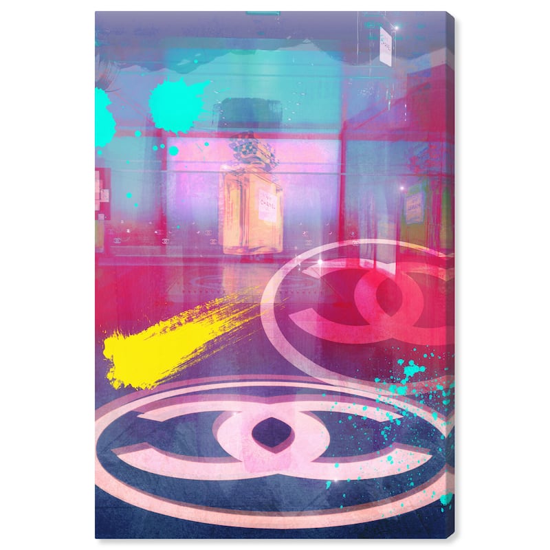 Wynwood Studio Canvas Fashion and Glam My Ginza Office Pink and Cyan Glam Wall Art Canvas Print