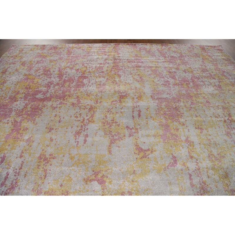 Hand Knotted Oriental 100% Wool Carpet Modern All-Over Multi-Colored Abstract Area Rug - 10' 11'' X 10' 11''