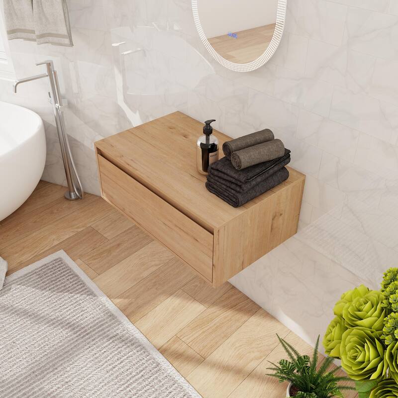 Beingnext 30"/60" Wall Mounted Bathroom Vanity with Sink, Floating Bathroom Vanity with Soft Close Drawer