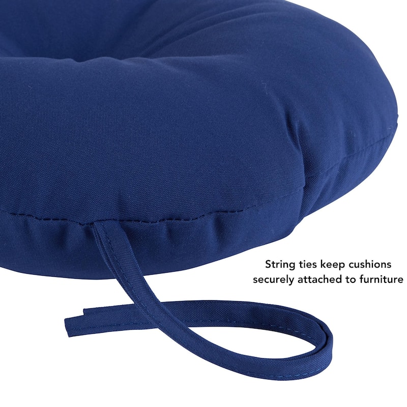 15-inch Round Outdoor Marine Blue Bistro Chair Cushions (Set of 2)
