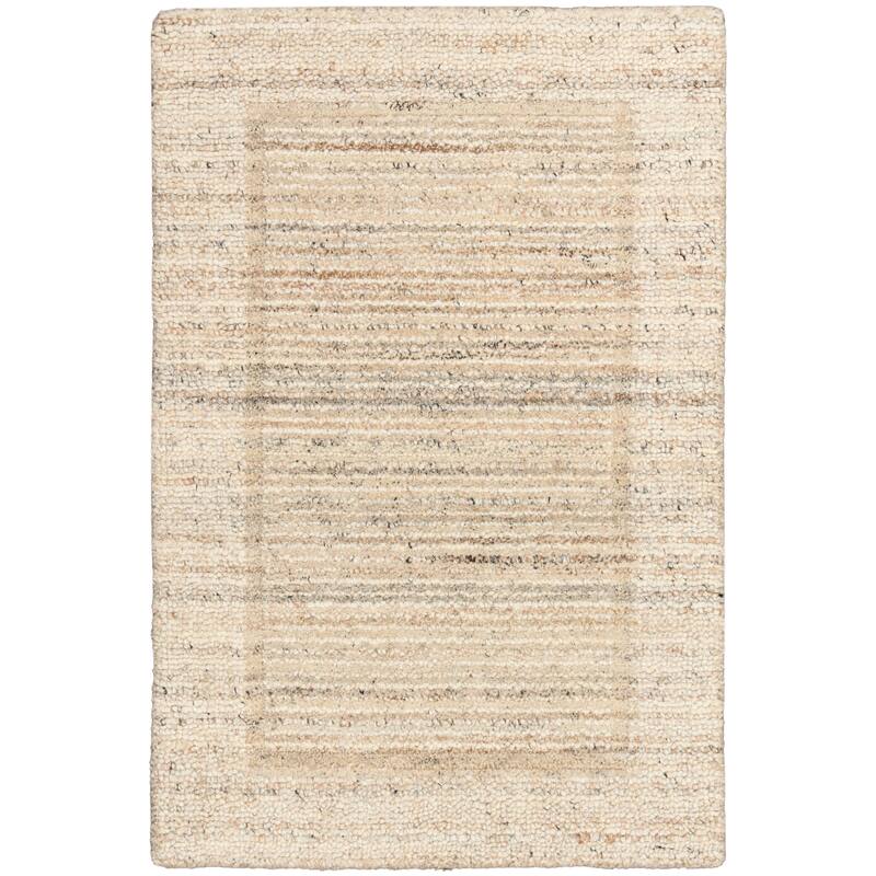 Calvin Klein CK082 Ridge Handwoven Farmhouse Indoor Rug - 2' x 3' - Beige/Ivory