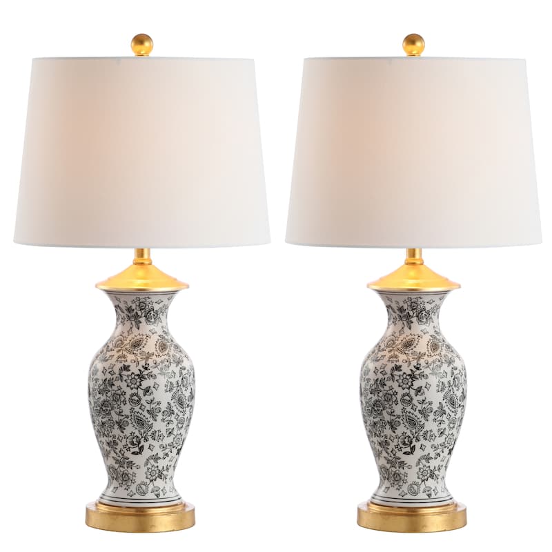SAFAVIEH Lighting 27" Kaeden LED Table Lamp (Set of 2) - 14"x14"x27"