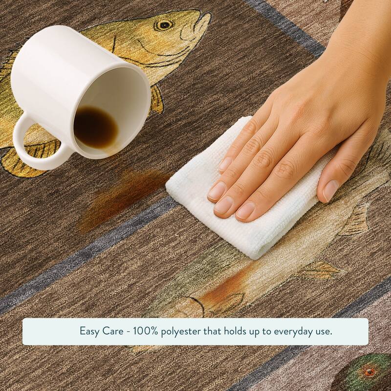 Machine Washable Indoor/ Outdoor Cabin Lodge Chantille Rug