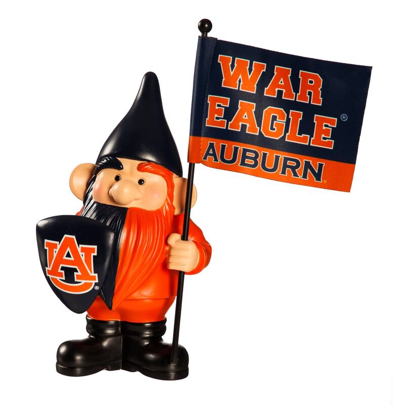 10 in. x 6 in. Auburn University NCAA Garden Gnome with Team Flag - 10"