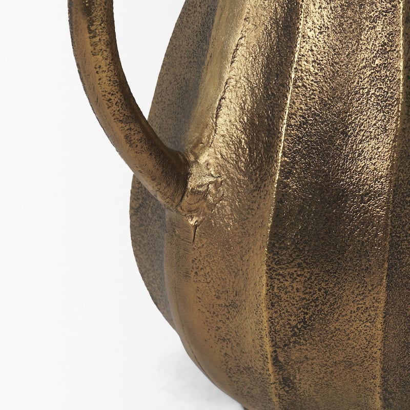 Anya Antiqued Brass Scalloped Petal Cast Metal Jug