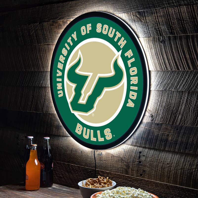 University of South Florida Round 23 in. Plug-in LED Lighted Sign - Clear