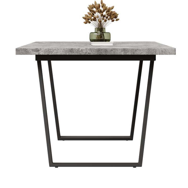 Modern Dining Table with Waterproof MDF Top, Easy to Clean & Assemble