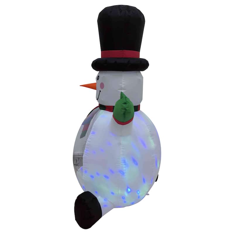 Lighted Inflatable Snowman with Top Hat Outdoor Christmas Decoration - 4' - White