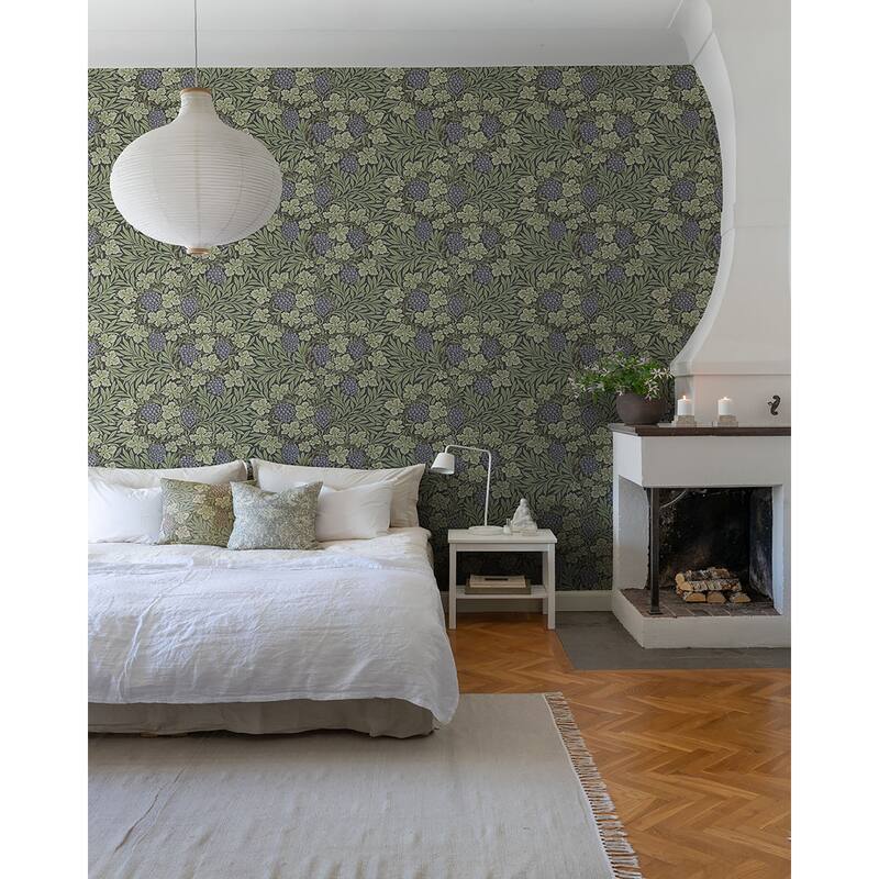 A-Street Prints Vine Green Woodland Fruits Wallpaper