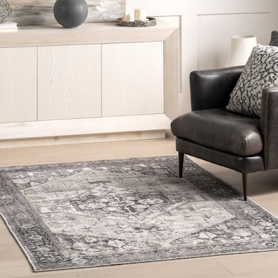 Nuloom Elisabeth SpinClean Medallion Machine Washable Area Rug