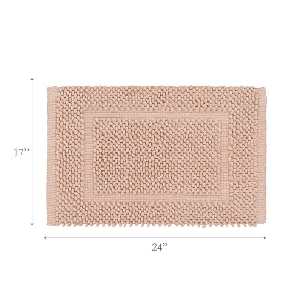 dimension image slide 3 of 30, Sophie Border Ultra-plush Chenille Non-Slip Cotton Bath Mat