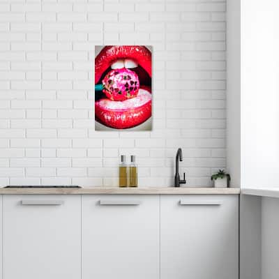 Wynwood Studio Canvas Fashion and Glam Hard Candy on The Side Red and Neon Red Bohemian & Eclectic Wall Art Canvas Print