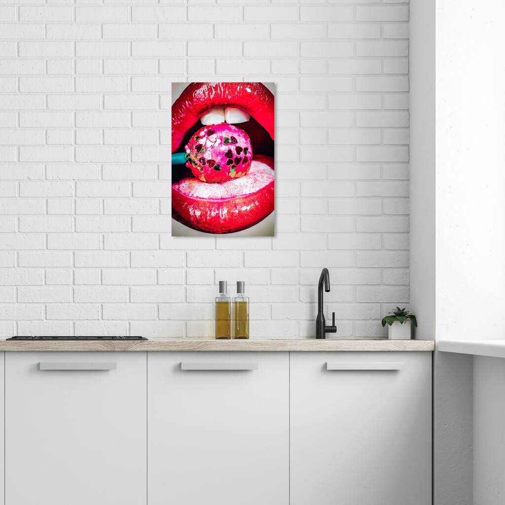 Wynwood Studio Canvas Fashion and Glam Hard Candy on The Side Red and Neon Red Bohemian & Eclectic Wall Art Canvas Print