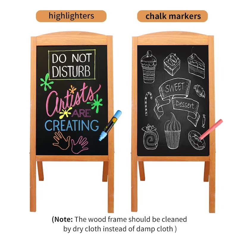 Chalkboard A Board Magnetic A Frame Blackboard Sandwich Board Wood - 35"W x 17" H