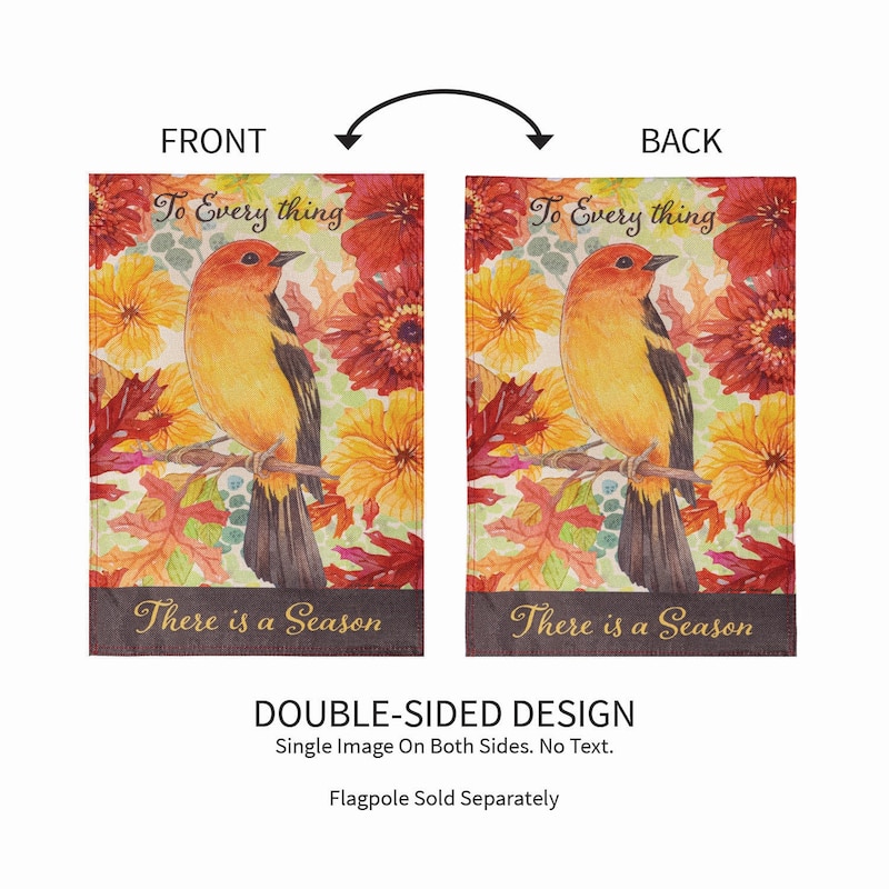 Changing Seasons Bird Burlap Garden Flag