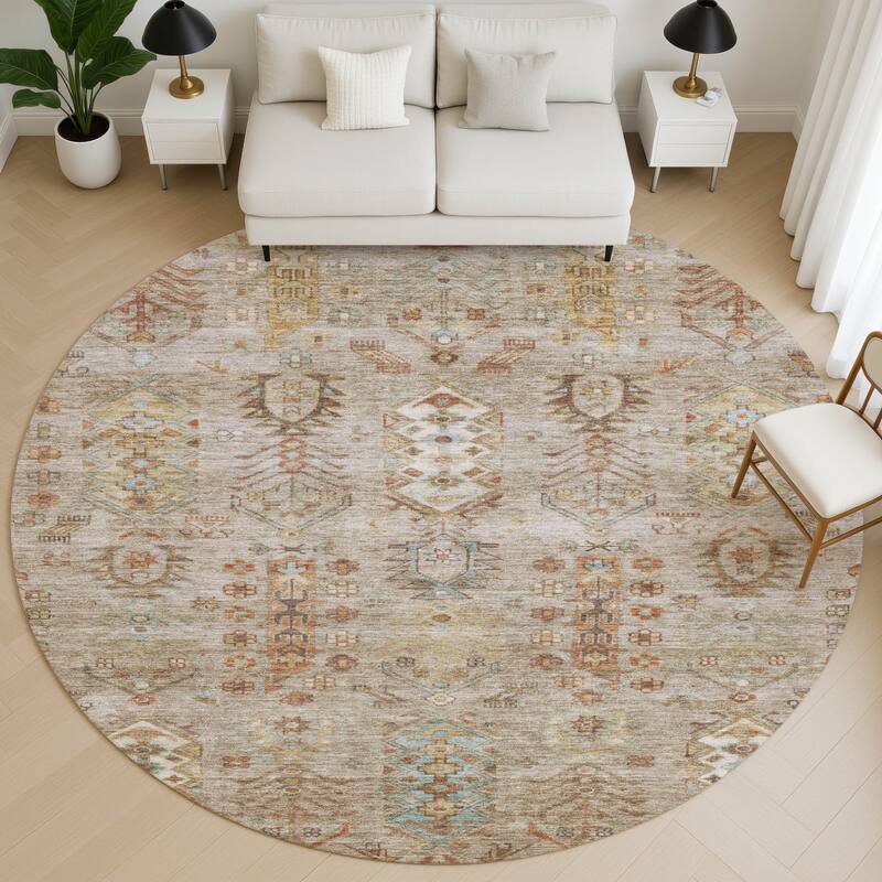 Premium Washable Super Soft Traditional Karachi Mayfield Rug - Beige - 8' x 8'