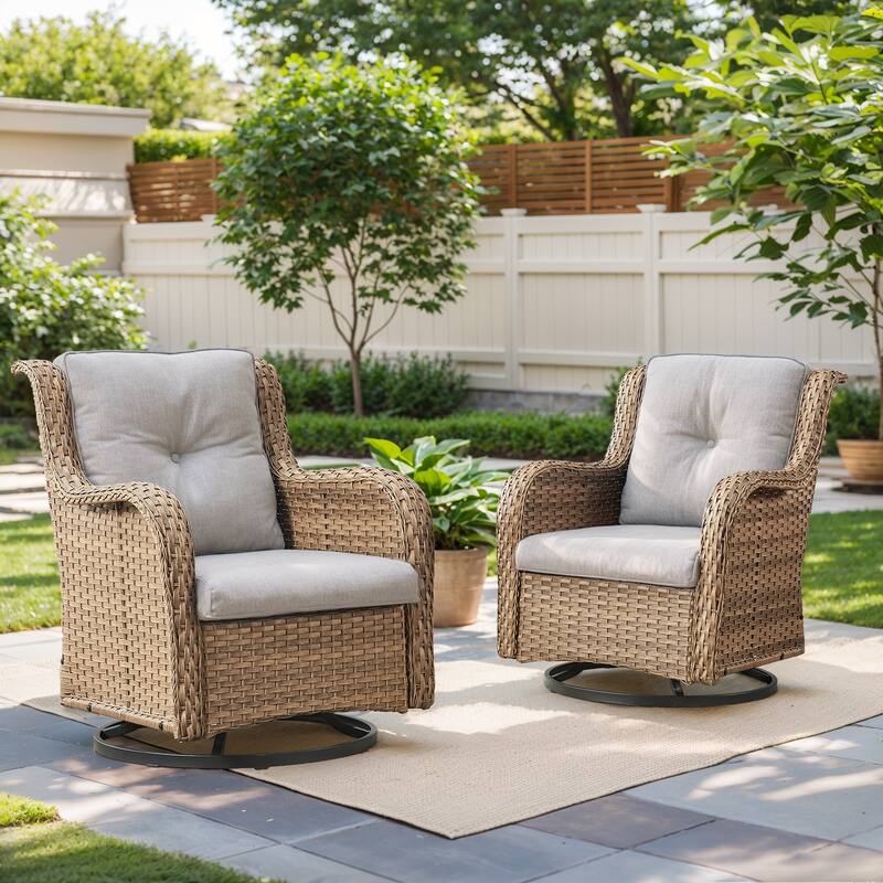 Pocassy Glider Chair with Cushion Yellow-Beige - Yellow