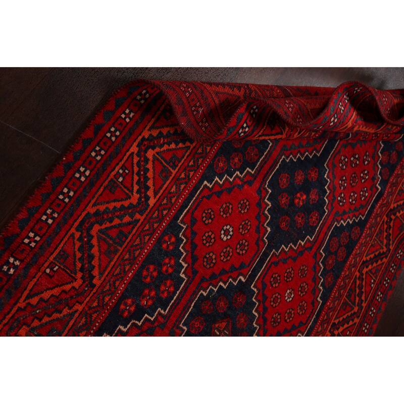 Tribal Geometric Qashqai Persian Area Rug Hand-knotted Wool Carpet - 4'6" x 9'11"