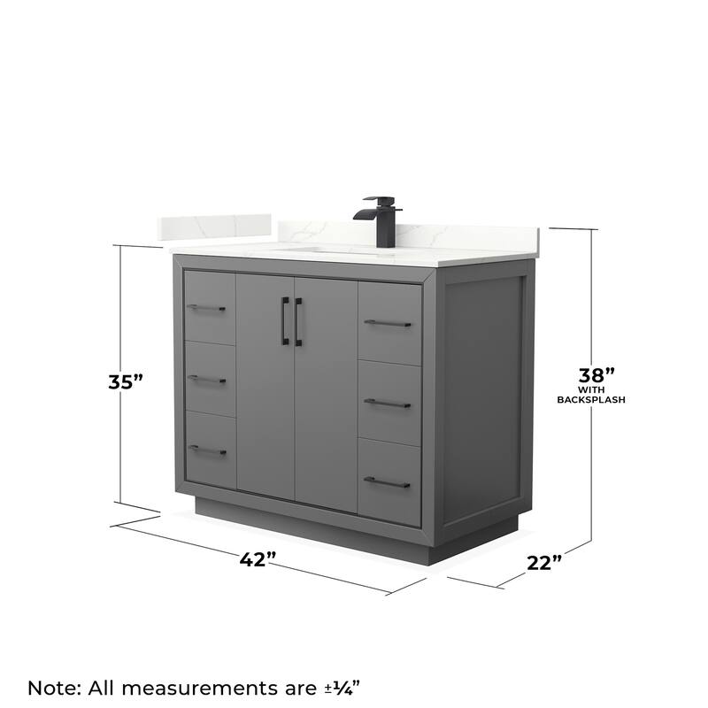 Wyndham Collection WCF111142S-QTZ-UNSMXX Icon 42" Free Standing Single