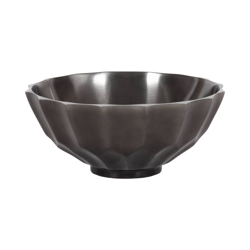 Kate and Laurel Plete Serving Bowl - 12" Diameter - Pewter