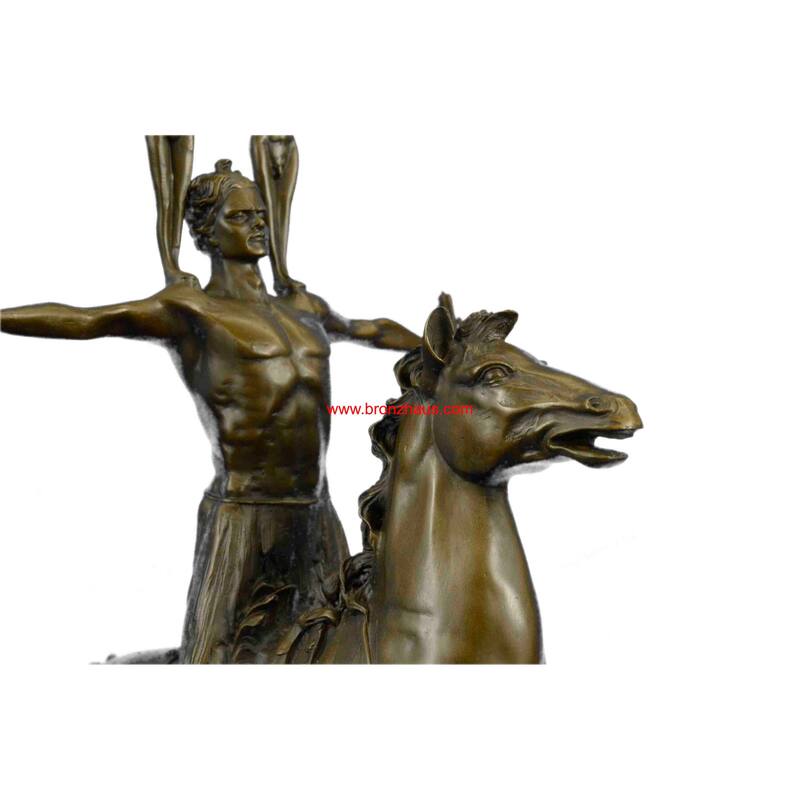 Signed Houdon Angels Announces Arrival Bronze Sculpture Statue Figure Figurine