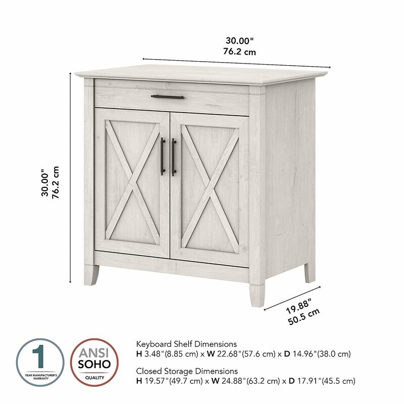 Key West Secretary Desk with Storage Cabinet by Bush Furniture