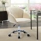 preview thumbnail 5 of 8, Modern Swivel Office Chair with Casters, Adjustable Lift Height, Ivory