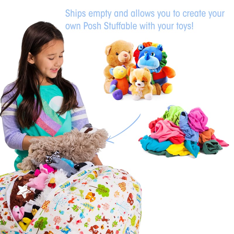 Kids' Stuffed Animal Storage Bean Bag Chair Cover or Toy Organizer