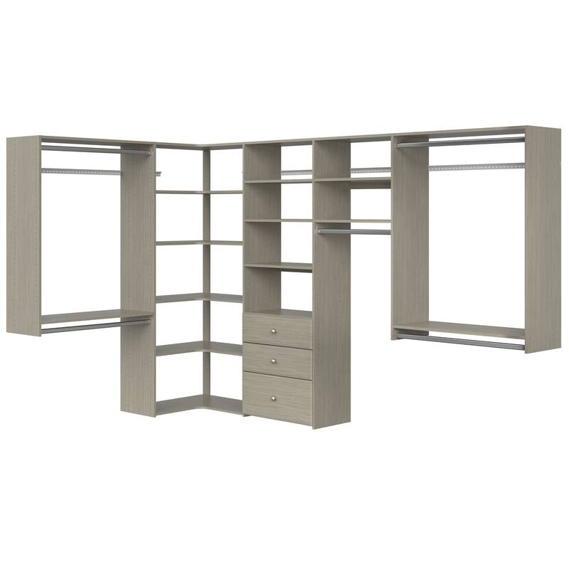 Easy Track Ultimate Corner Laminate Closet Kit - Weathered Grey
