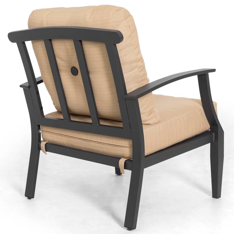 4-Piece Patio Conversation Set with Cushions, Aluminum Frame, Ginger