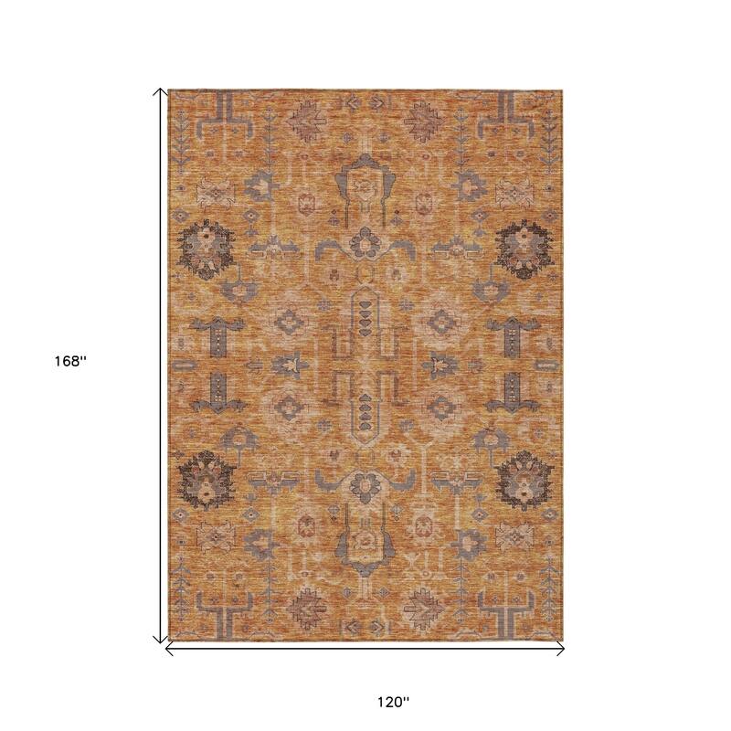 HomeRoots Oriental Traditional Rectangle Outdoor Rug