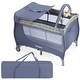 preview thumbnail 1 of 8, Gymax Foldable Baby Playard Portable Playpen Nursery Center w/ - See Details Grey - See Details - Metal