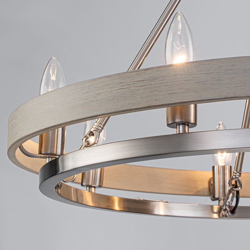 Industrial Chic Candle Chandelier 8-Light for Living Room Foyer