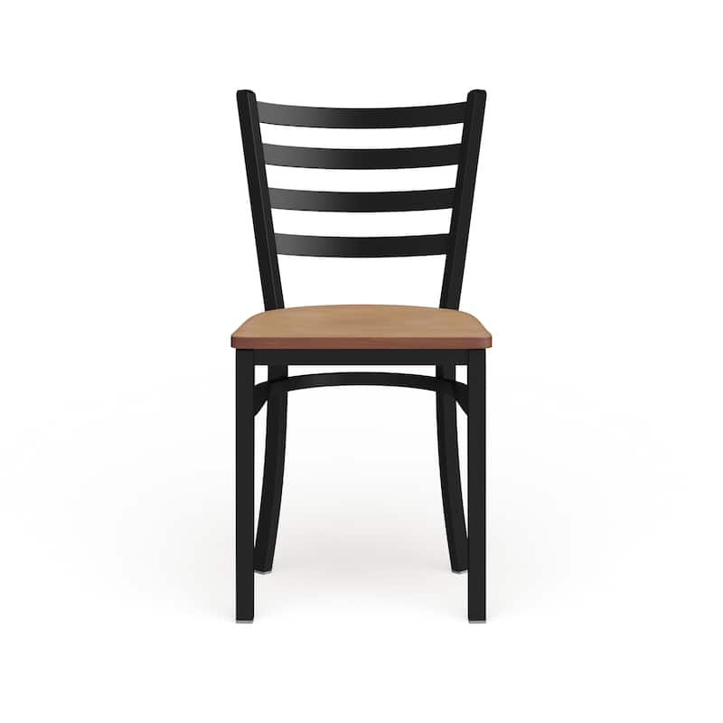 Ladder Back Metal Restaurant Chair - 16.5"W x 17"D x 32.25"H - 16.5"W x 17"D x 32.25"H