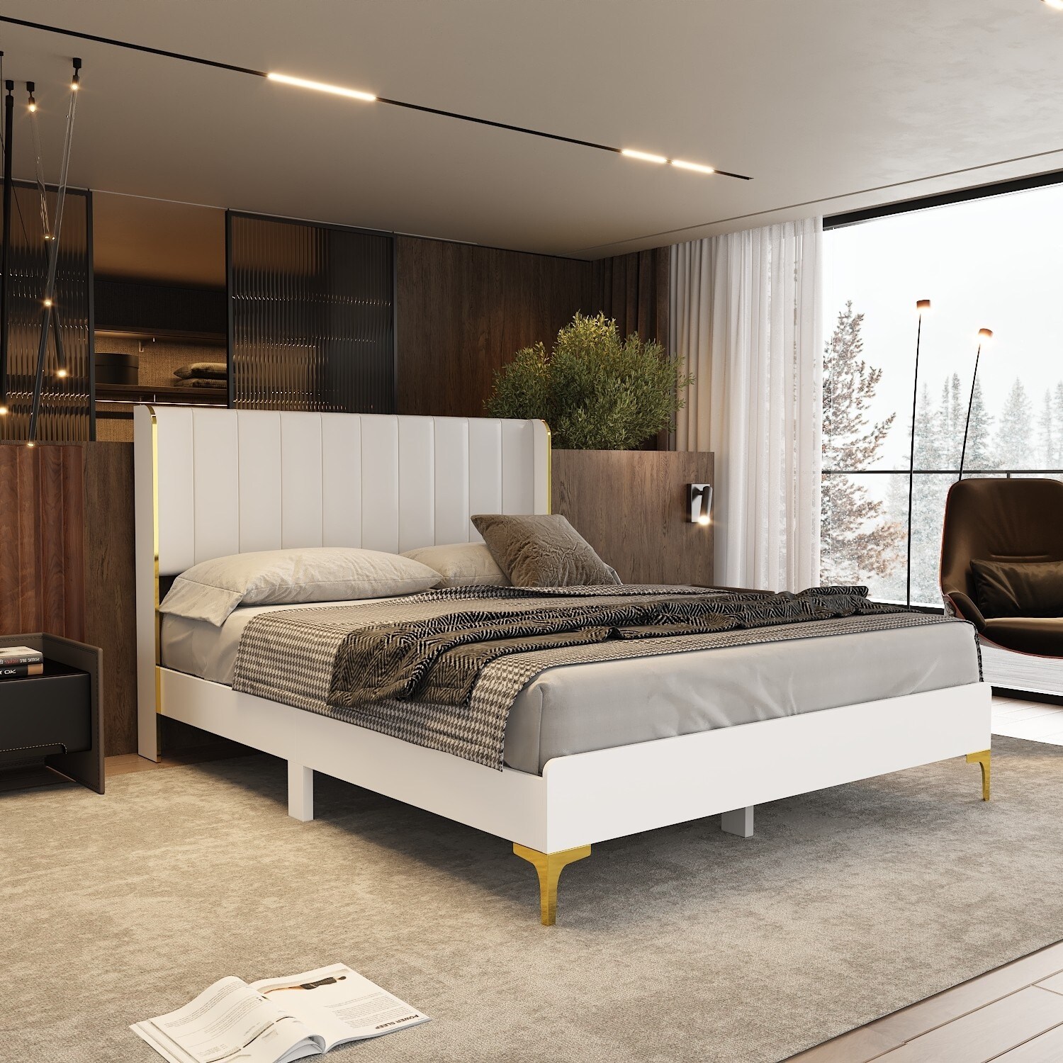 White-Bed-Frame:-PU---