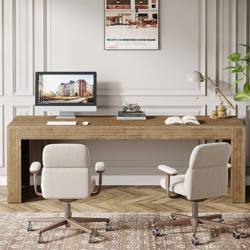 79 Inch Extra Long Desk, Two Person Desk Double Desk for Home Office