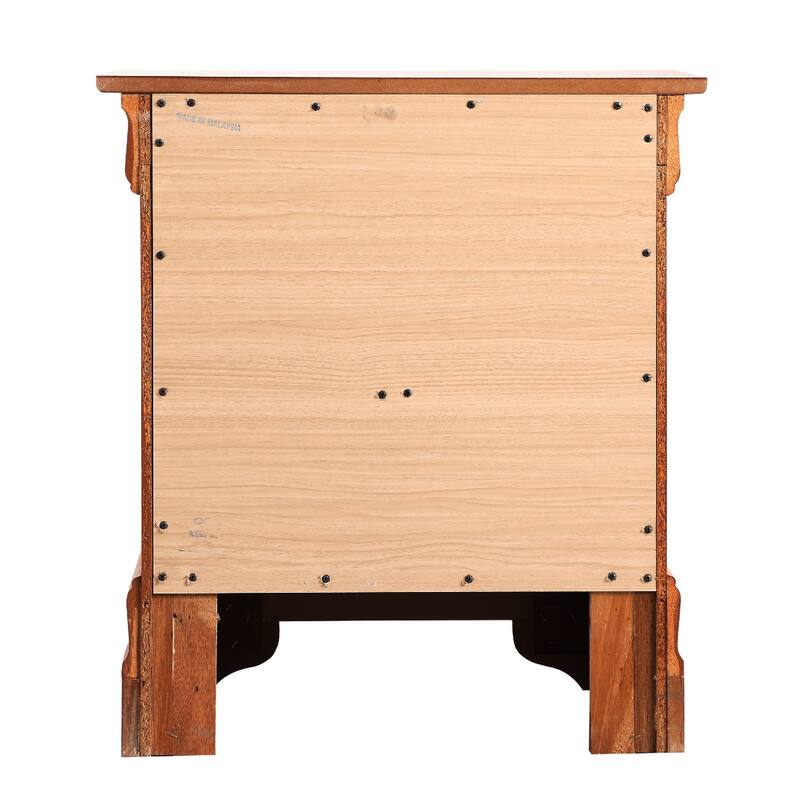 Vintage Style Wooden Nightstand with 2-Drawer - 24" - Brown