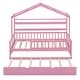 preview thumbnail 35 of 51, 77.6" Length Wooden House Bed with Trundle,Kids Bed with Shelf