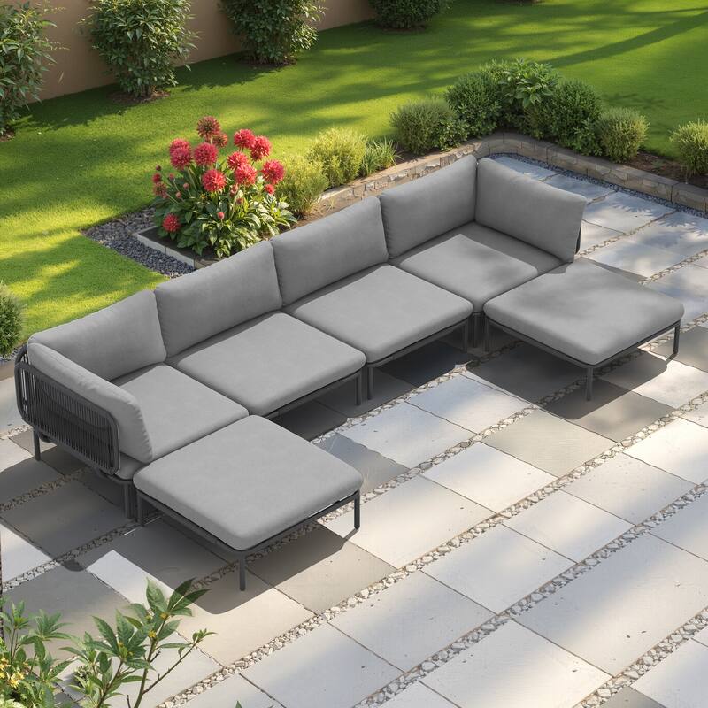Outdoor Patio Cushion Sectional Sofa Set Furniture DIY Free Combination Set