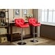 preview thumbnail 27 of 54, Roundhill Furniture Glasgow Height-adjustable Tufted Faux Leather Bar Stools (Set of 2)