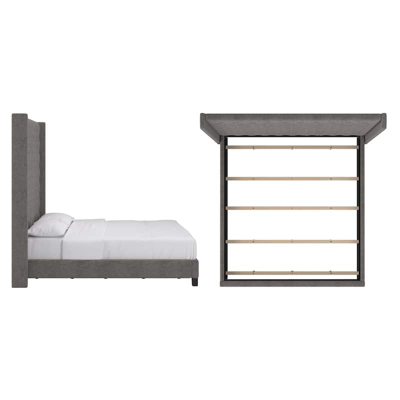Detmold Wingback Button Tufted High Headboard Bed