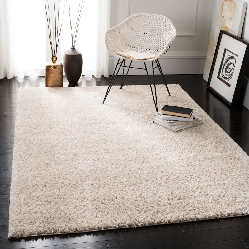 SAFAVIEH August Shag Solid 1.2-inch Thick Area Rug - 8' x 10' - Beige - Rectangle