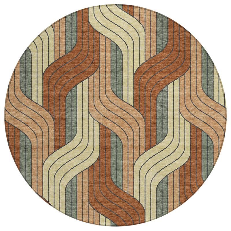 Machine Washable Indoor/ Outdoor Modern Pathway Chantille Rug